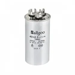 40+2.5 µF Dual Klima Kondansatör (Kapasitör) Metal 450 VAC - 50/60 Hz