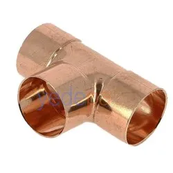 Bakır Bağlantı T (Tee) 1 1/8" - 28 mm | Yüksek Basınç Dayanımlı Lehimlenebilir Üçlü Boru Bağlantısı