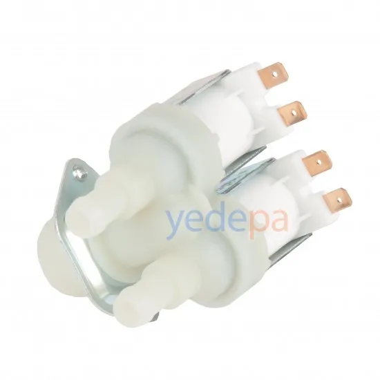 Çamaşır Makinası İkili Su Giriş Vanası 90° Metal Braketli 10,50 mm