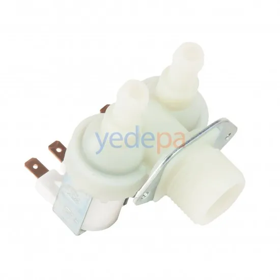 Çamaşır Makinası İkili Su Giriş Vanası 90° Metal Braketli 10,50 mm