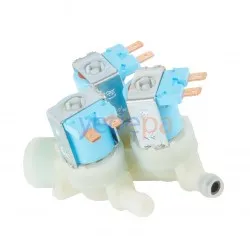 Çamaşır Makinesi Üçlü Su Giriş Ventil Vanası Mavi Bobin - 180° Plastik Bağlantılı 2005680400 10.5mm - TP Reflex