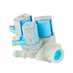 Çamaşır Makinesi Üçlü Su Giriş Ventil Vanası Mavi Bobin - 180° Plastik Bağlantılı Soketli 2005680800 10.5mm - TP Reflex