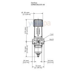 Danfoss 003N2105 WVFX 15 Su Basınç Regülatörü 1/2" G, 1.9 m³/h Kv, 4-23 bar