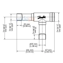 Danfoss 020-1026 NRV 35S 1 3/8" ODF Köşe Tip Kaynaklı Çekvalf – 29 m³/h Kv, 46 bar