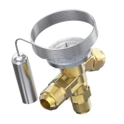 Danfoss 068Z3206 T2 Termostatik Genleşme Valfi - R22/R407C, 3/8" Giriş - 1/2" Çıkış, Rakorlu