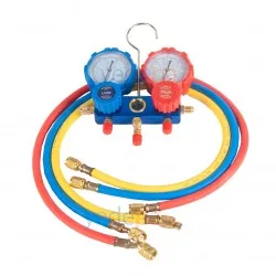 İki Valfli Manifold Manometre Saat Ø60 Hortumlu Set