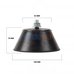 Klima Dış Ünite Titreşim Takozu (Vantuz) - 4'lü Set - 105mm x 70mm, Gürültü ve Titreşim Azaltıcı