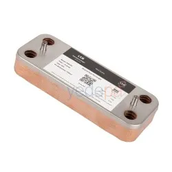 Kombi Plakalı Eşanjör - 142 mm Vida Aralığı, 12 Plakalı - Ariston Egis-II, Clas, Genus Evo, Cares, Alteas Uyumlu