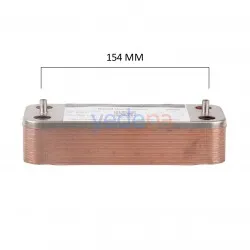 Kombi Plakalı Eşanjör - 154 mm, 16 Plaka, ECA, Bosch, Viessmann ve Alarko Serena Uyumlu