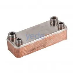 Kombi Plakalı Eşanjör - 190mm, 1/2-3/4 Erkek Rakorlu, 16 Plaka - Alarko, Ferroli Uyumlu