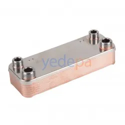 Kombi Plakalı Eşanjör - 207mm, 1/2-3/4 Erkek Rakorlu, 14 Plaka - Alarko, Ferroli Uyumlu