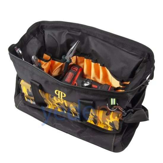 Perfect-Bag T001 17,5 İnç Kumaş El Alet Çantası – 44x22x29 cm, Su Geçirmez PVC Kaplı, 24 Bölmeli