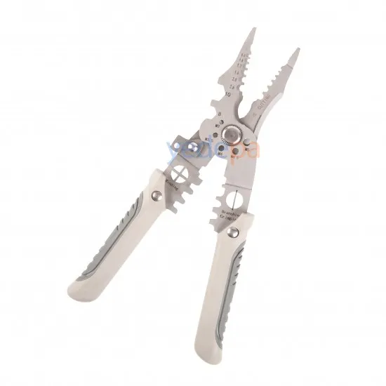 Profesyonel Çok Fonksiyonlu Kablo Sıyırma ve Kesme Pensesi - Yüksek Karbon Çelik, İzoleli Sap, Hassas Ayar Mekanizması