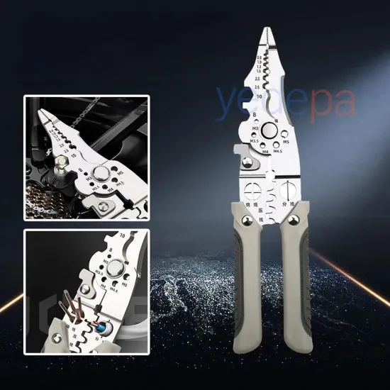 Profesyonel Çok Fonksiyonlu Kablo Sıyırma ve Kesme Pensesi - Yüksek Karbon Çelik, İzoleli Sap, Hassas Ayar Mekanizması