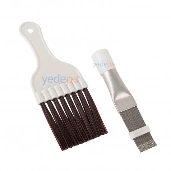 Radyatör, Evaporatör, Kondanser Temizleme Metal Tarak ve Fırça Seti – Klima ve Soğutma Sistemleri İçin Etkili Bakım Aracı