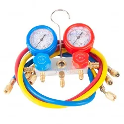 Techsun MFD-200 Manifold Seti - R22, R134a, R404a, R407C Gazları İçin - 3 x 90 cm Hortumlu