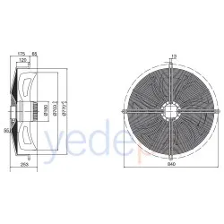 Weiguang 710 mm Emici Aksiyel Fan YWF6D-710 - 900 Devir 380V