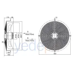 Weiguang 80 Cm Emici Aksiyel Fan (Motorlu) YWF6D-800 - 920 Devir 380V